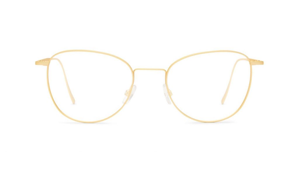 zartes Brillengestell mit einer goldenen Fassung leicht Oval von VIU Eyewear