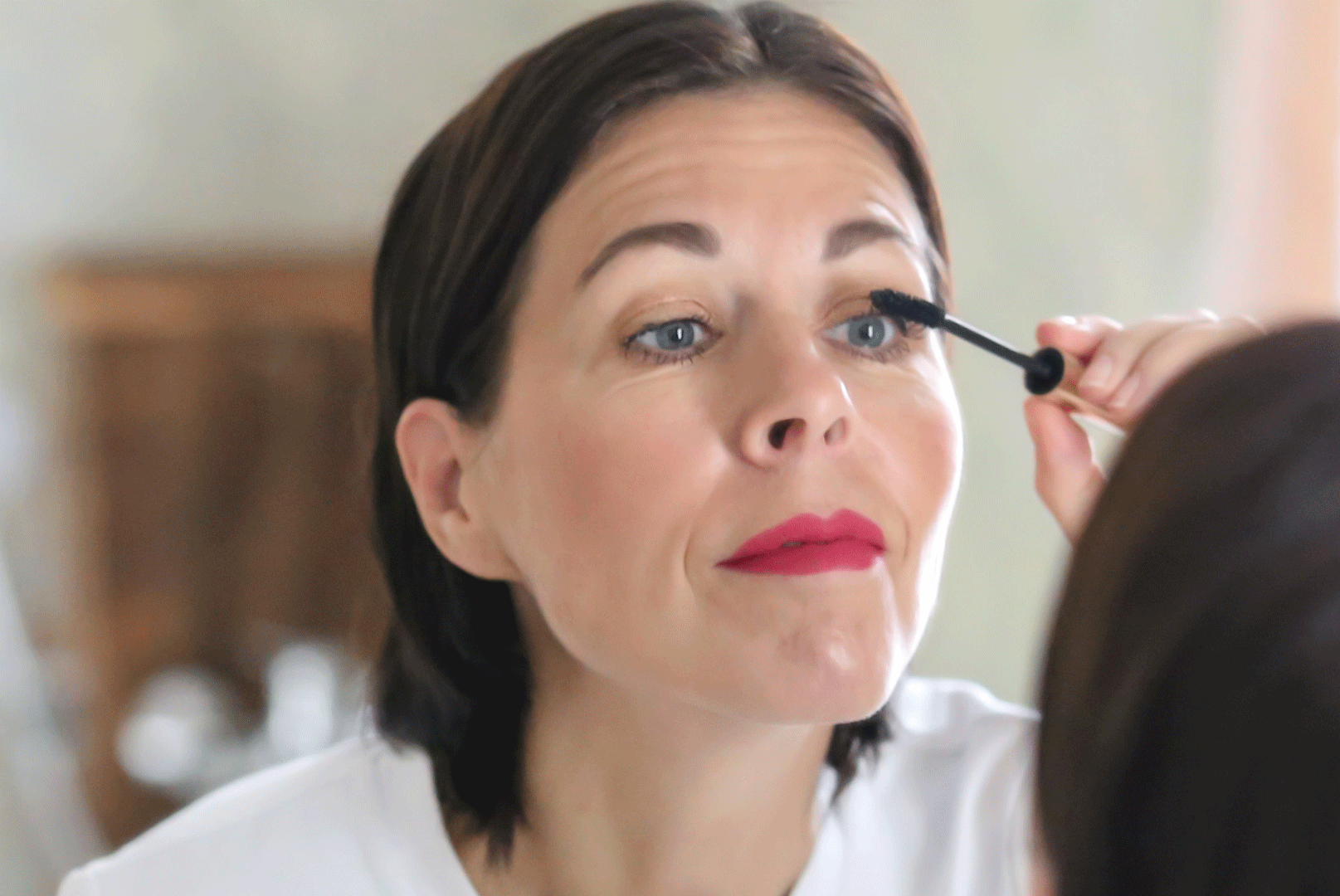 Stilberaterin Bianca Stäglich bekommt ein Beauty Coaching von Make-up Artist Anja Frankenhäuser von Schminktante.de